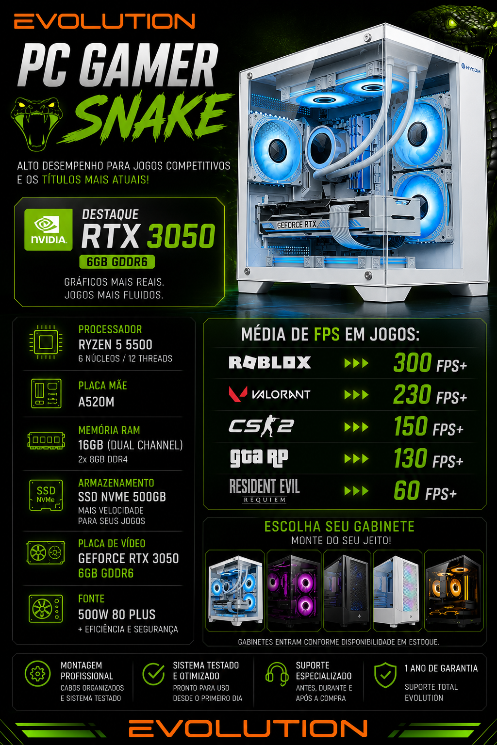 PC Gamer Snake RTX 3050