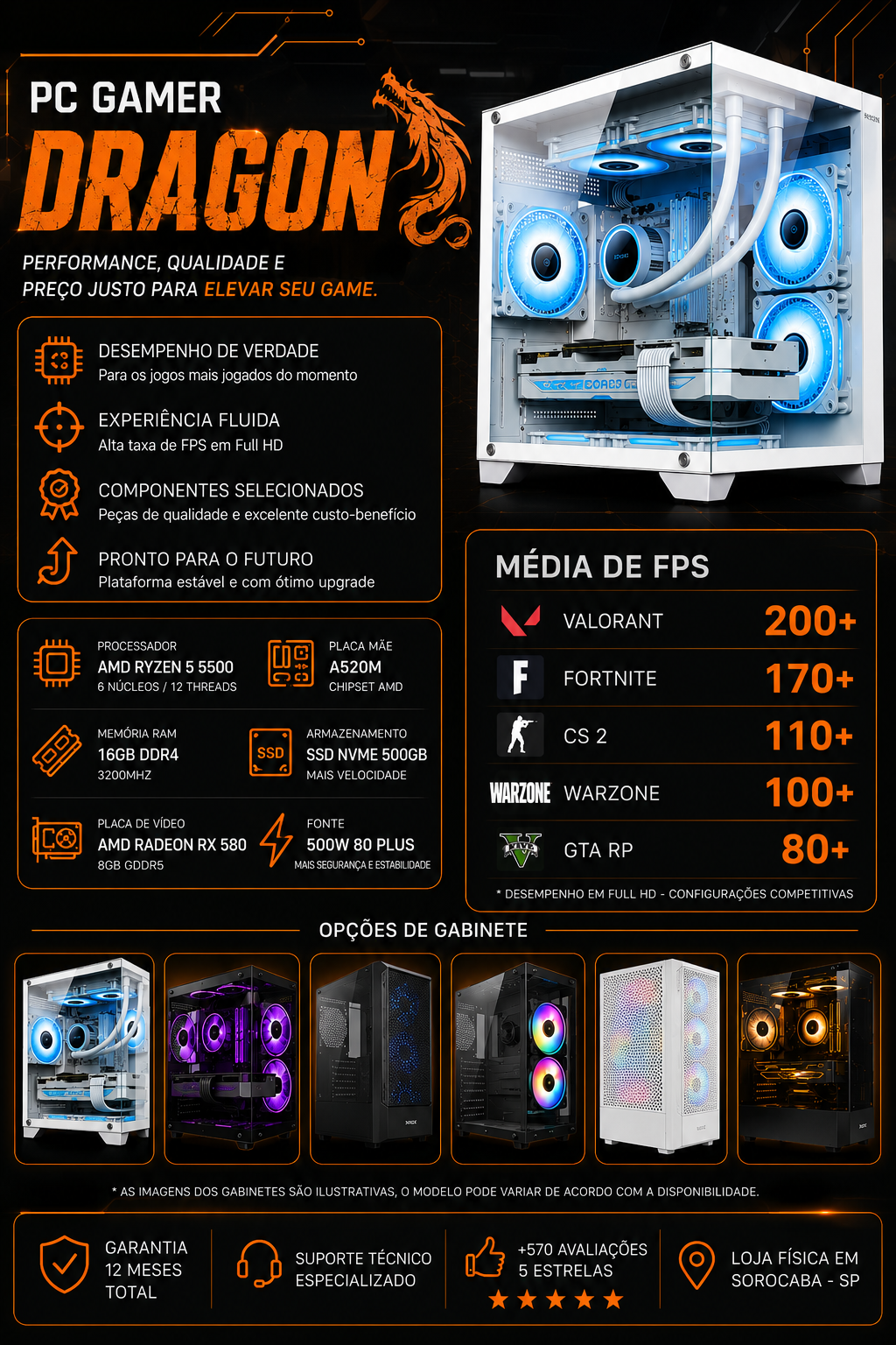 PC Gamer Dragon RX580